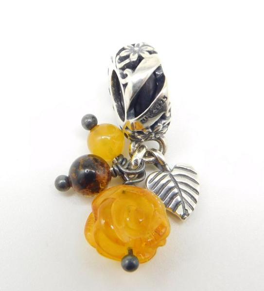 Flowery Dangle Stopper - Amber - The Palace of Amber